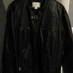 Woman's faux leather moto jacket